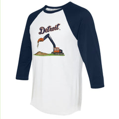 Detroit Tigers Tiny Turnip Unisex Excavator 3/4-Sleeve Raglan T-Shirt - MLB