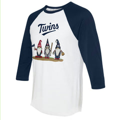 Minnesota Twins Tiny Turnip Unisex Gnomes 3/4-Sleeve Raglan T-Shirt - MLB