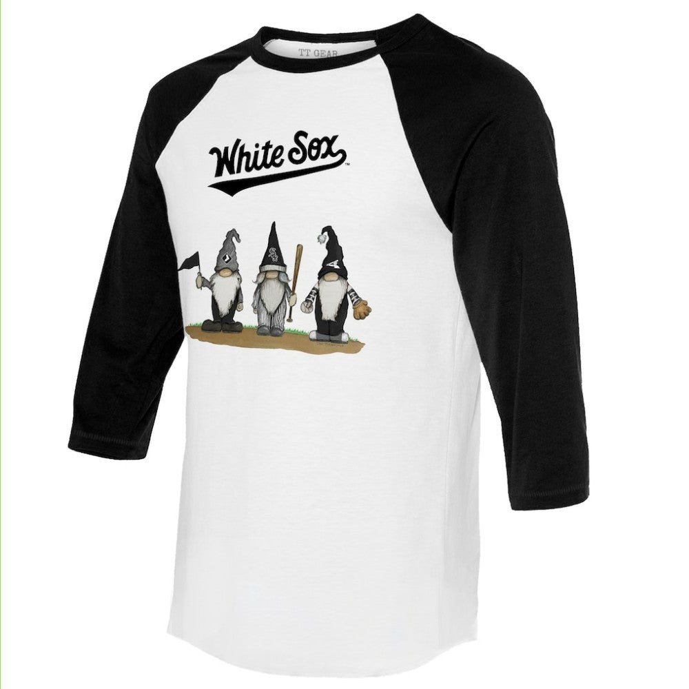 Chicago White Sox Tiny Turnip Unisex Gnomes 3/4-Sleeve Raglan T-Shirt - MLB