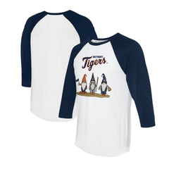 Detroit Tigers Tiny Turnip Unisex Gnomes 3/4-Sleeve Raglan T-Shirt - MLB