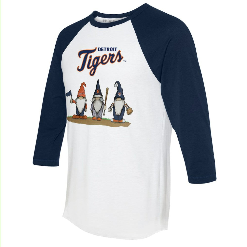 Detroit Tigers Tiny Turnip Unisex Gnomes 3/4-Sleeve Raglan T-Shirt - MLB