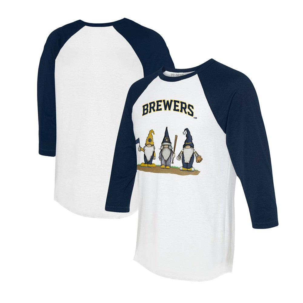 Milwaukee Brewers Tiny Turnip Unisex Gnomes 3/4-Sleeve Raglan T-Shirt - MLB