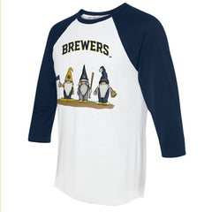 Milwaukee Brewers Tiny Turnip Unisex Gnomes 3/4-Sleeve Raglan T-Shirt - MLB