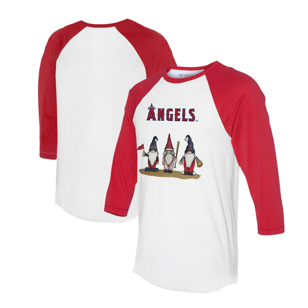 Los Angeles Angels Tiny Turnip Unisex Gnomes 3/4-Sleeve Raglan T-Shirt - MLB
