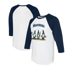 Seattle Mariners Tiny Turnip Unisex Gnomes 3/4-Sleeve Raglan T-Shirt - MLB
