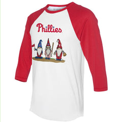 Philadelphia Phillies Tiny Turnip Unisex Gnomes 3/4-Sleeve Raglan T-Shirt - MLB