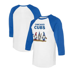 Chicago Cubs Tiny Turnip Unisex Gnomes 3/4-Sleeve Raglan T-Shirt - MLB