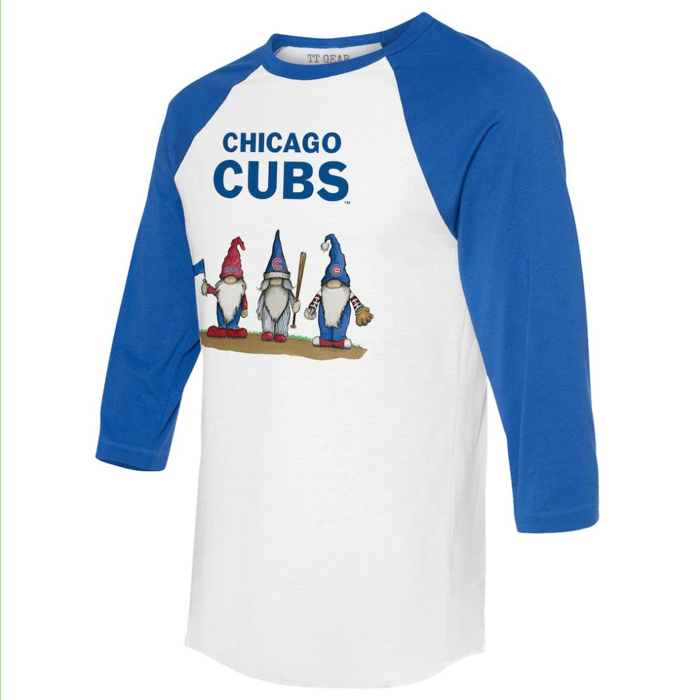 Chicago Cubs Tiny Turnip Unisex Gnomes 3/4-Sleeve Raglan T-Shirt - MLB