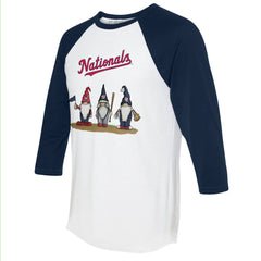Washington Nationals Tiny Turnip Unisex Gnomes 3/4-Sleeve Raglan T-Shirt - MLB