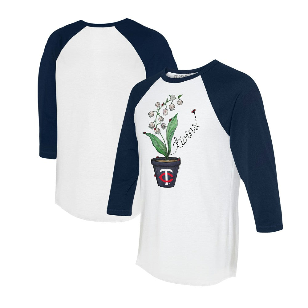 Minnesota Twins Tiny Turnip Unisex Lilies & Ladybugs 3/4-Sleeve Raglan T-Shirt - MLB