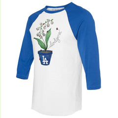 Los Angeles Dodgers Tiny Turnip Unisex Lilies & Ladybugs 3/4-Sleeve Raglan T-Shirt - MLB