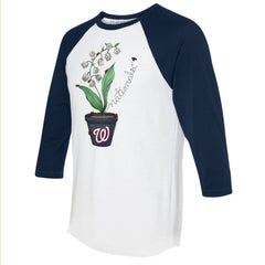 Washington Nationals Tiny Turnip Unisex Lilies & Ladybugs 3/4-Sleeve Raglan T-Shirt - MLB