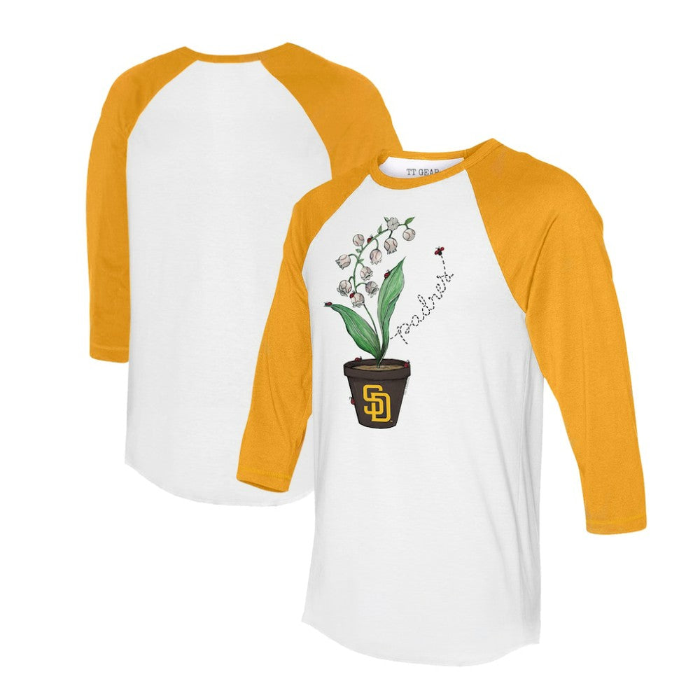 San Diego Padres Tiny Turnip Unisex Lilies & Ladybugs 3/4-Sleeve Raglan T-Shirt - MLB