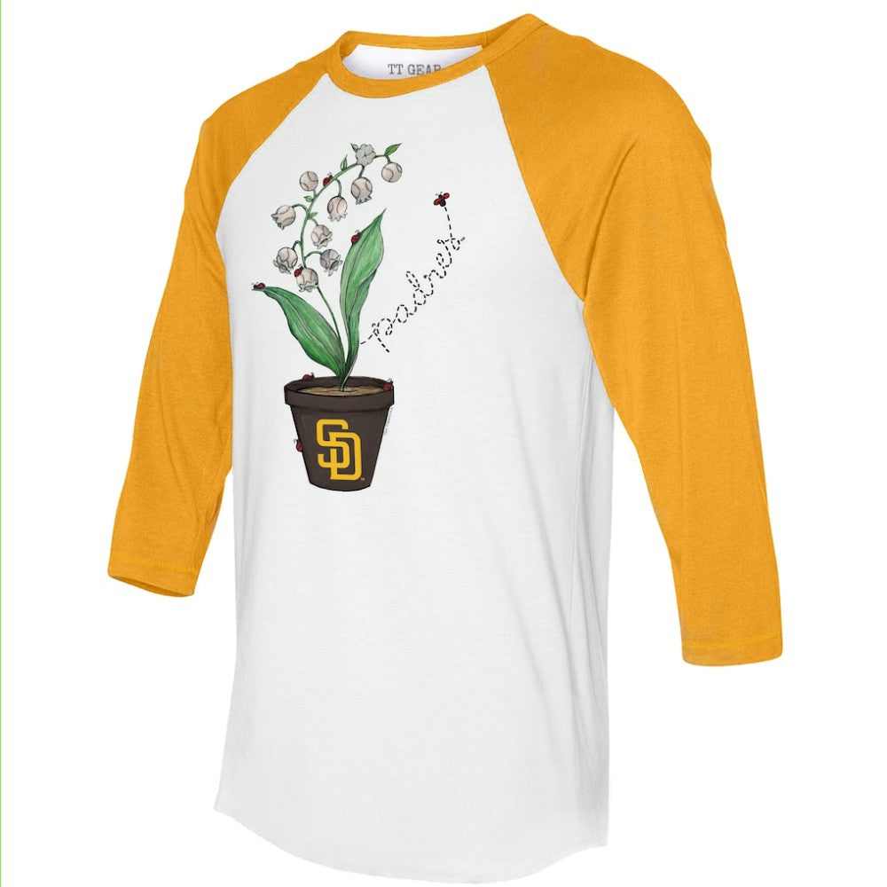 San Diego Padres Tiny Turnip Unisex Lilies & Ladybugs 3/4-Sleeve Raglan T-Shirt - MLB