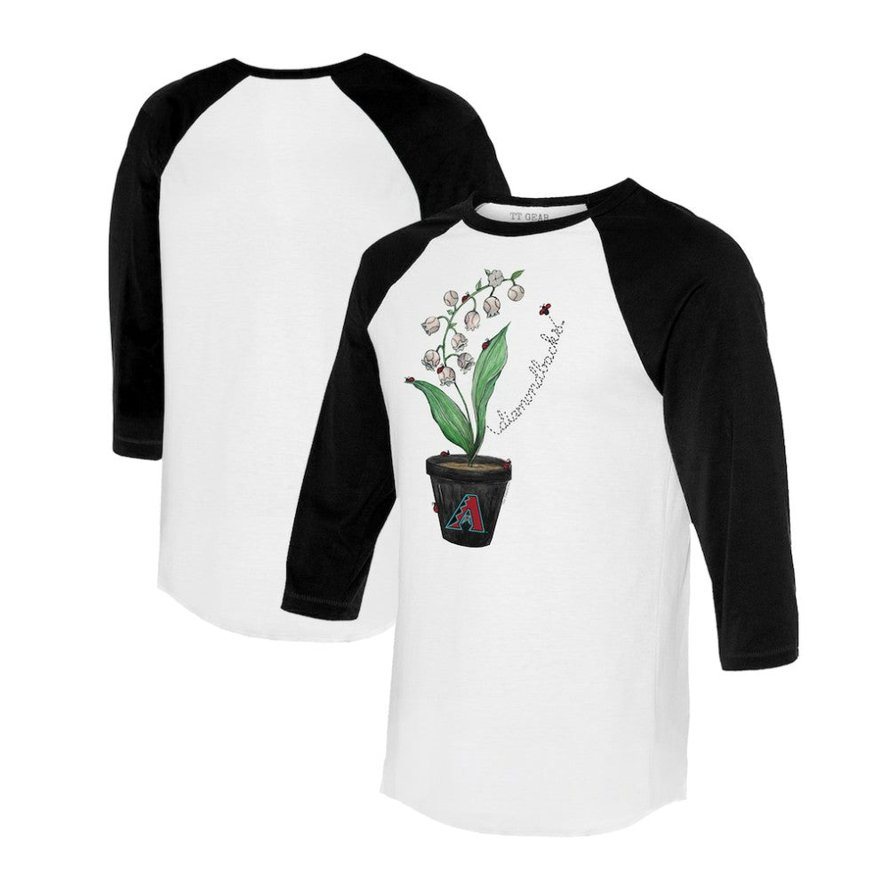 Arizona Diamondbacks Tiny Turnip Unisex Lilies & Ladybugs 3/4-Sleeve Raglan T-Shirt - MLB