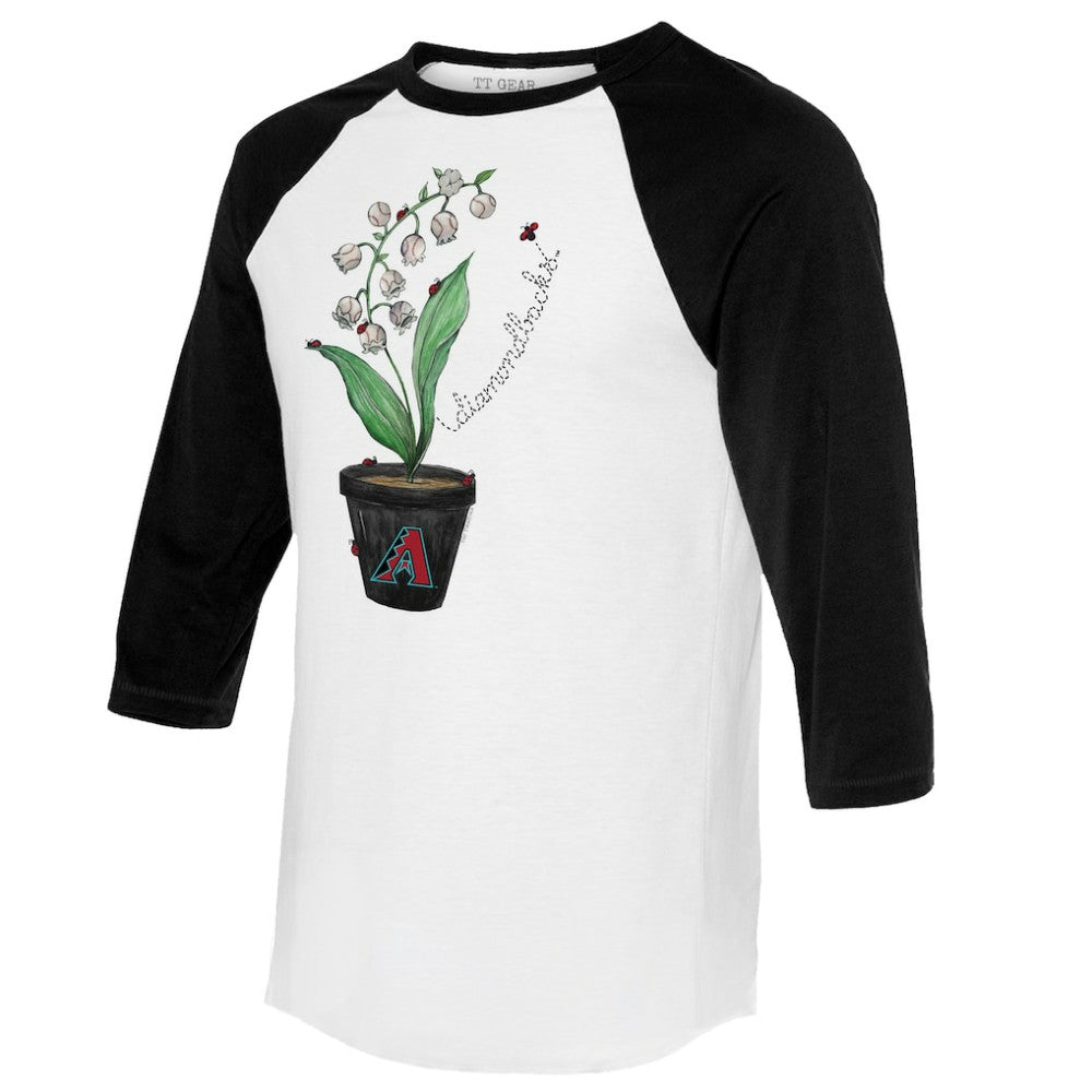 Arizona Diamondbacks Tiny Turnip Unisex Lilies & Ladybugs 3/4-Sleeve Raglan T-Shirt - MLB