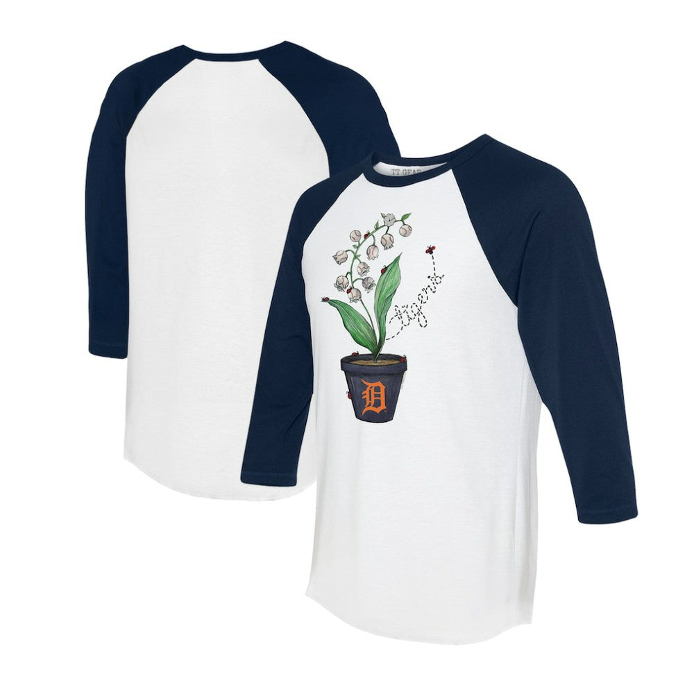 Detroit Tigers Tiny Turnip Unisex Lilies & Ladybugs 3/4-Sleeve Raglan T-Shirt - MLB