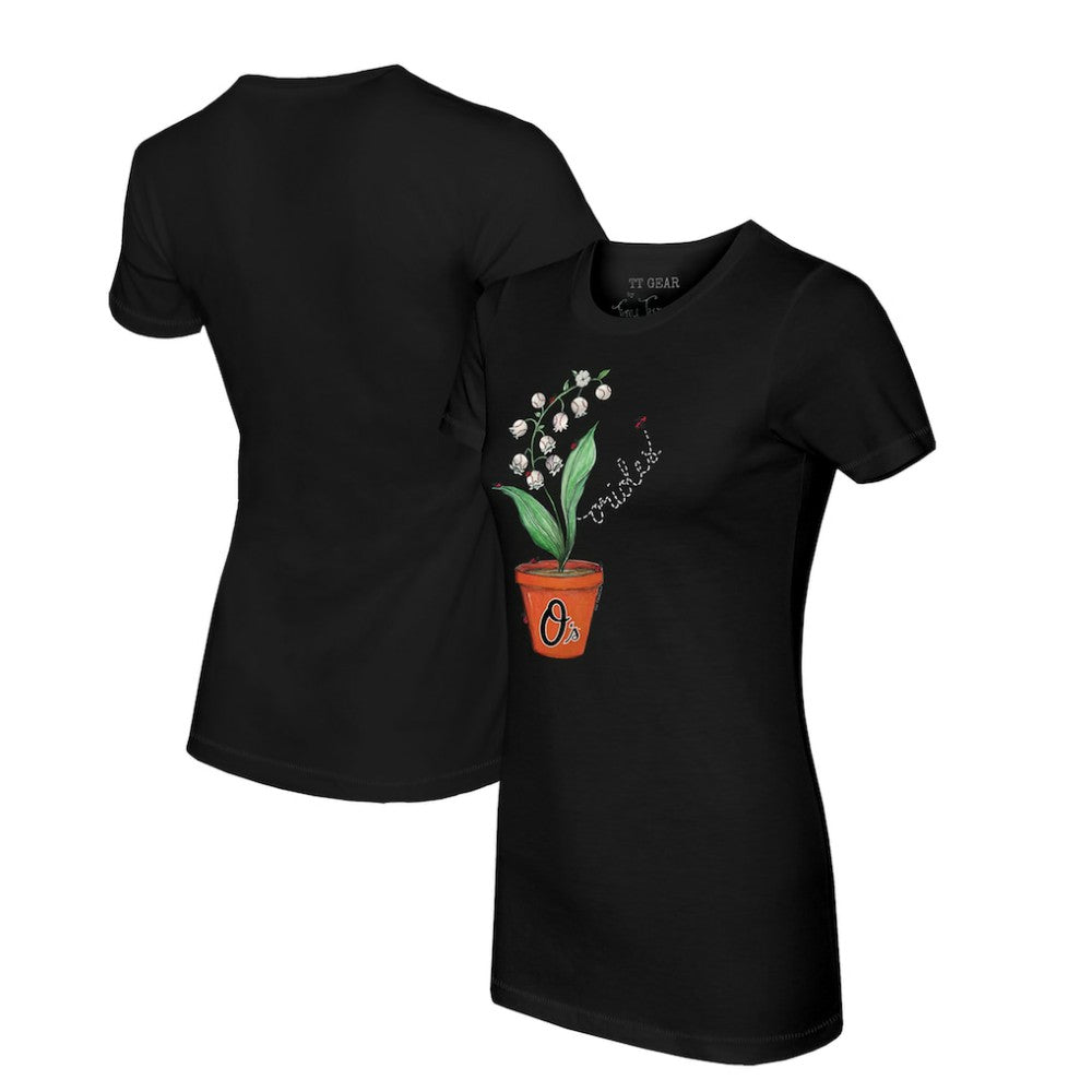 Baltimore Orioles Tiny Turnip Women's Lilies & Ladybugs T-Shirt - MLB