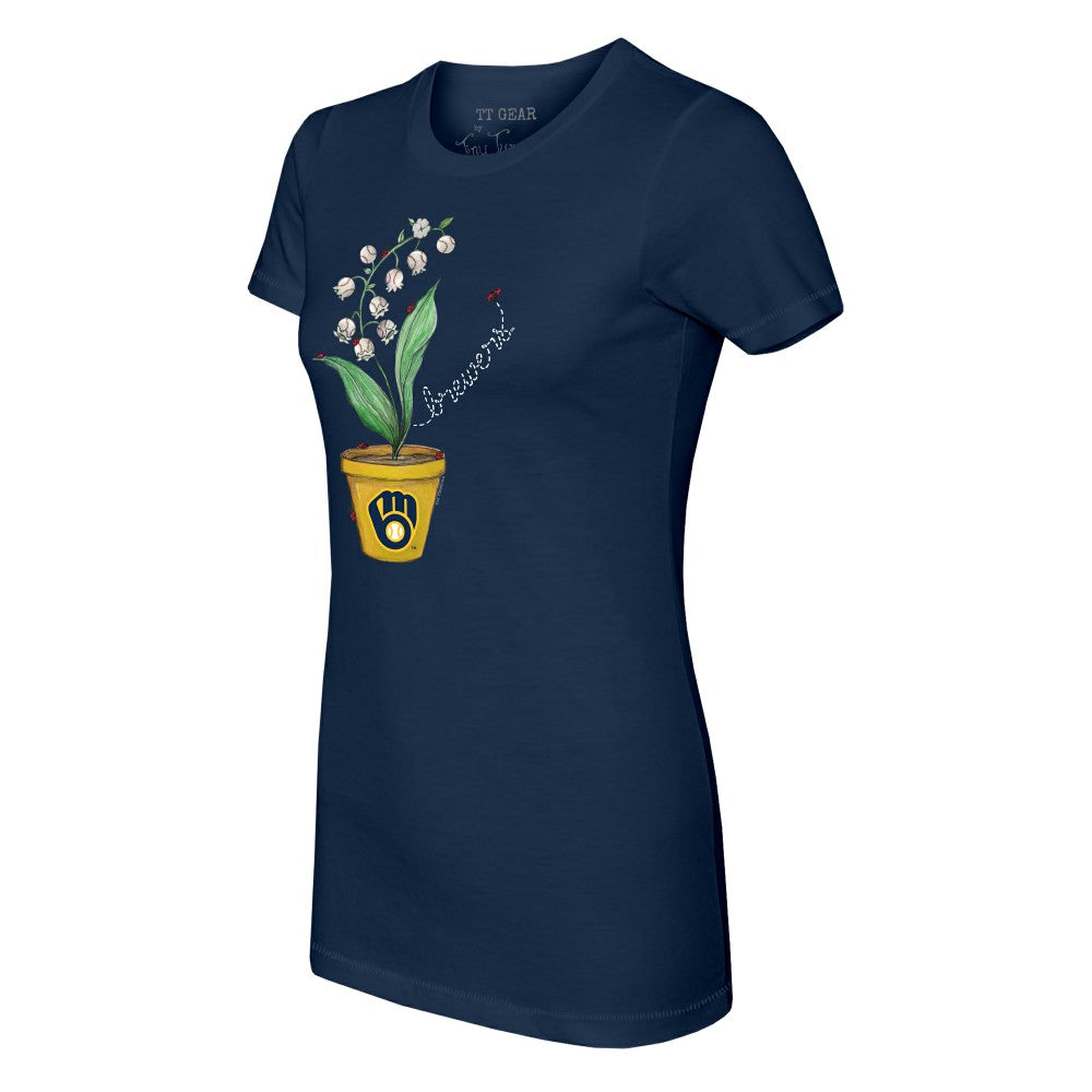 Milwaukee Brewers Tiny Turnip Women's Lilies & Ladybugs T-Shirt - MLB