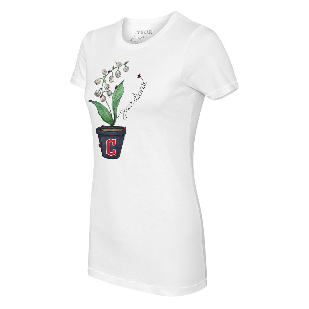 Cleveland Guardians Tiny Turnip Women's Lilies & Ladybugs T-Shirt - MLB