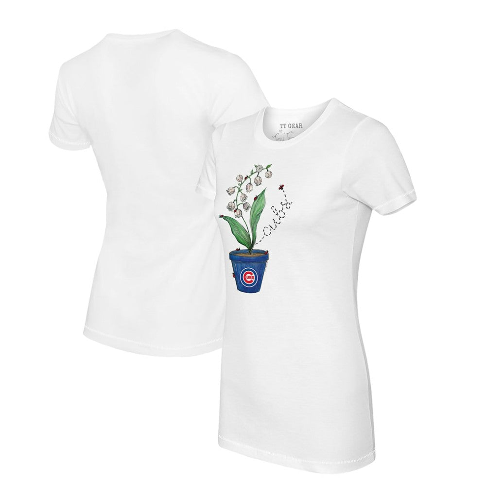 Chicago Cubs Tiny Turnip Women's Lilies & Ladybugs T-Shirt - MLB