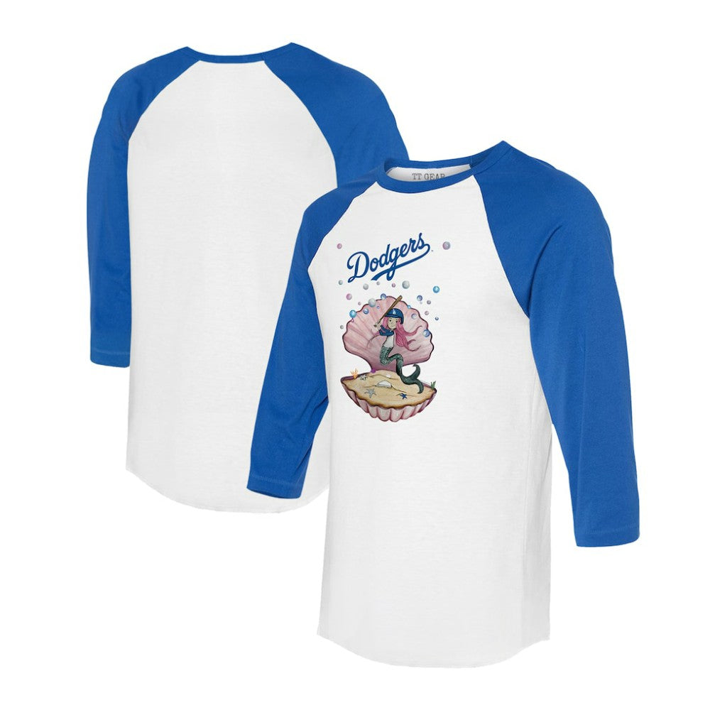 Los Angeles Dodgers Tiny Turnip Unisex Mermaid 3/4-Sleeve Raglan T-Shirt - MLB