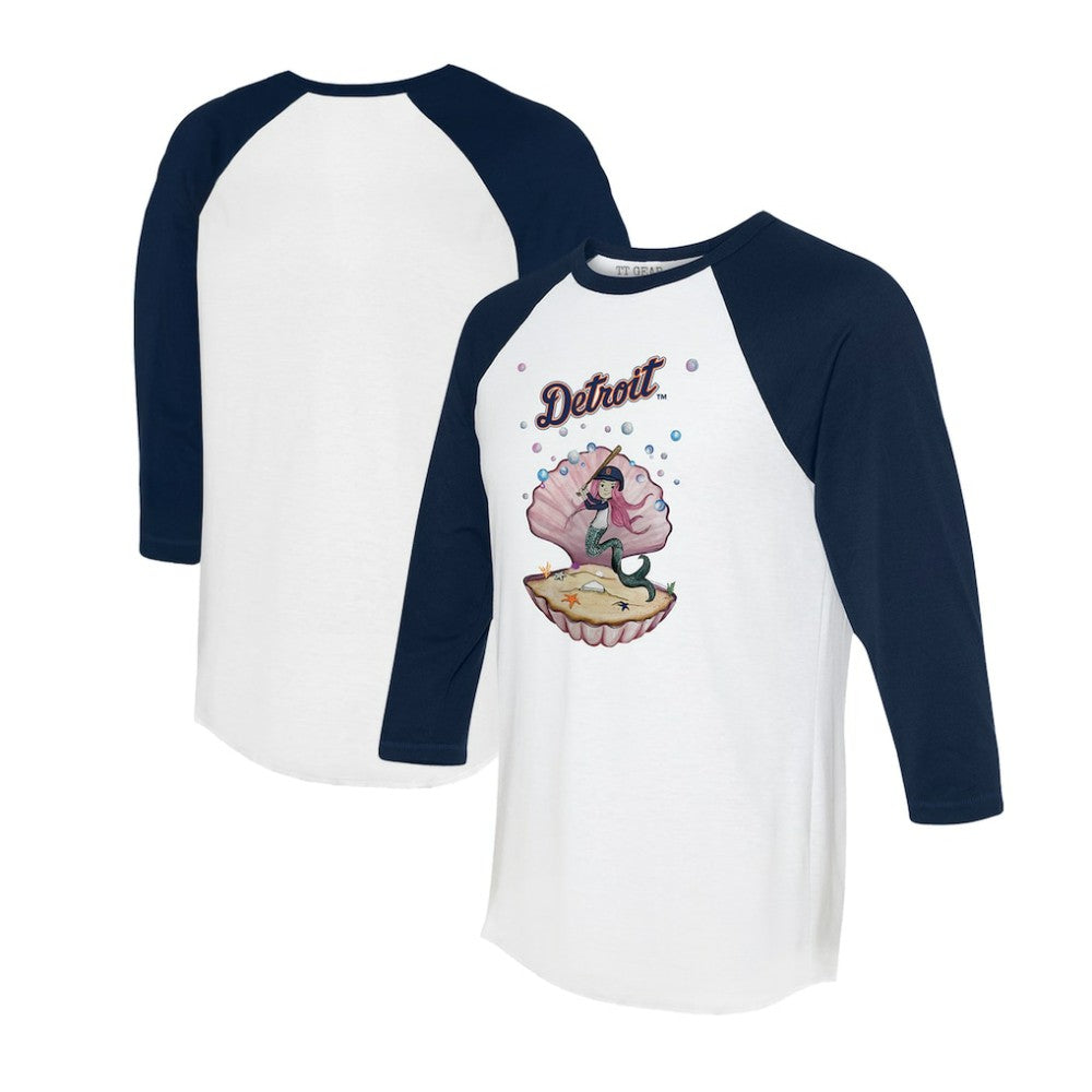 Detroit Tigers Tiny Turnip Unisex Mermaid 3/4-Sleeve Raglan T-Shirt - MLB