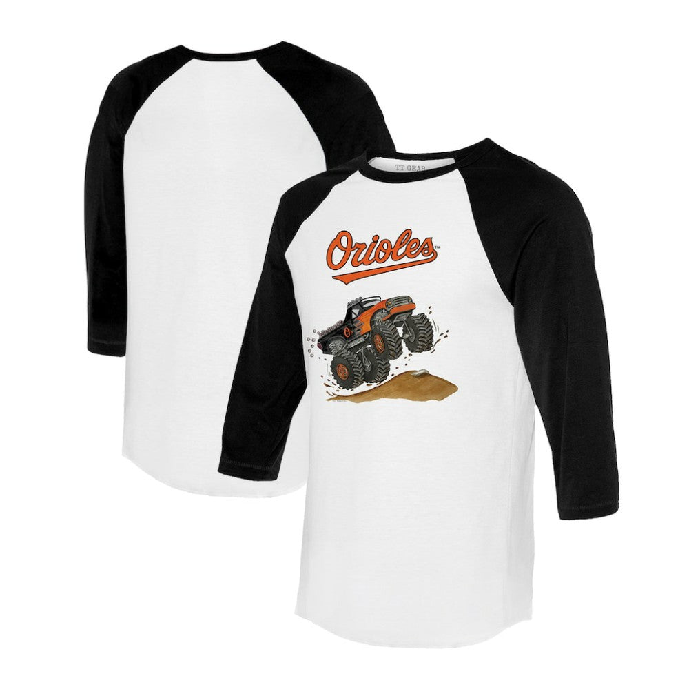 Baltimore Orioles Tiny Turnip Unisex Monster Truck 3/4-Sleeve Raglan T-Shirt - MLB