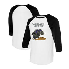 Colorado Rockies Tiny Turnip Unisex Monster Truck 3/4-Sleeve Raglan T-Shirt - MLB