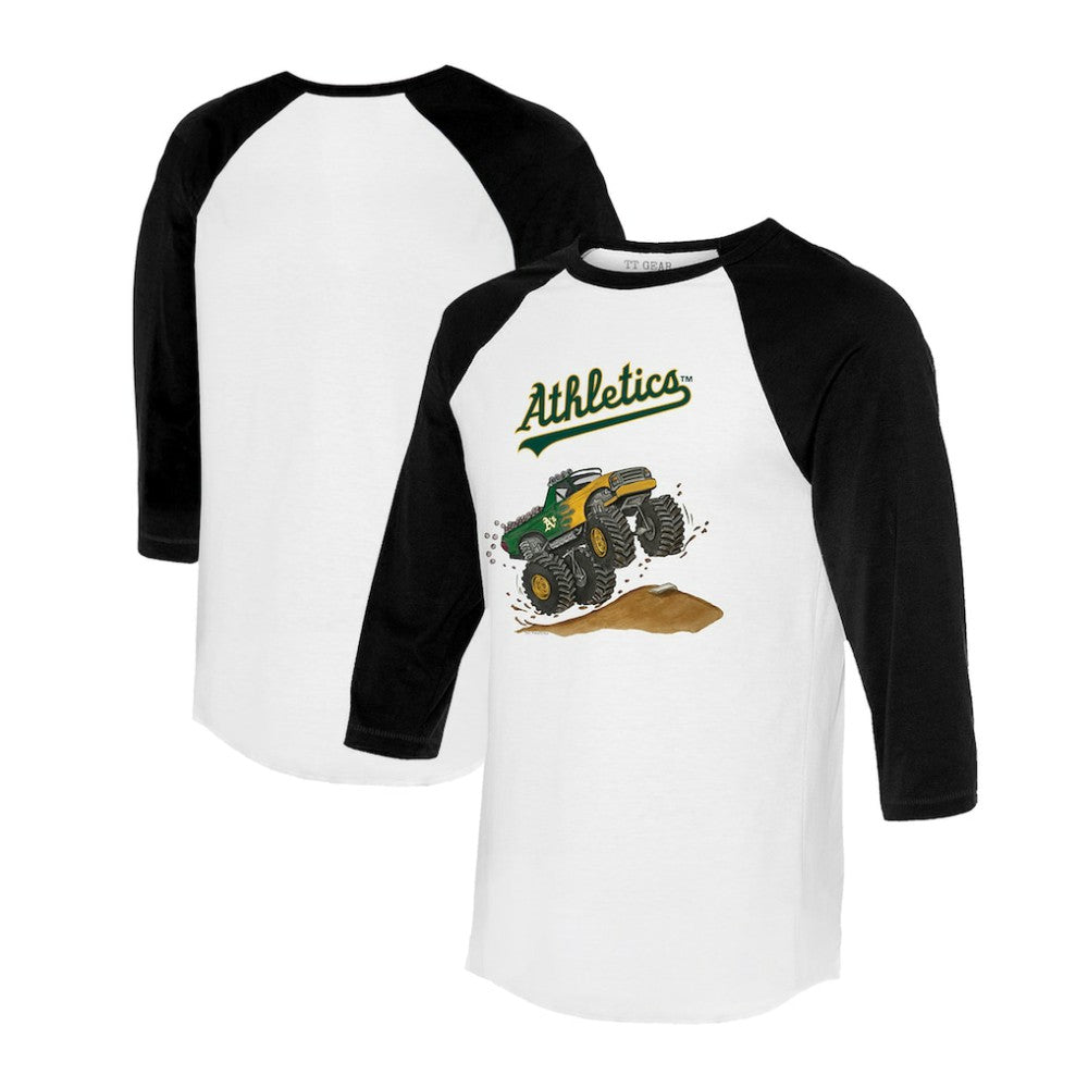 Athletics Tiny Turnip Unisex Monster Truck 3/4-Sleeve Raglan T-Shirt - MLB