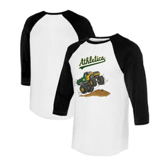 Athletics Tiny Turnip Unisex Monster Truck 3/4-Sleeve Raglan T-Shirt - MLB