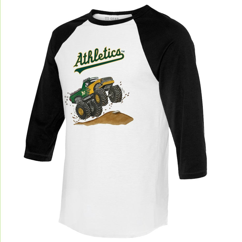 Athletics Tiny Turnip Unisex Monster Truck 3/4-Sleeve Raglan T-Shirt - MLB