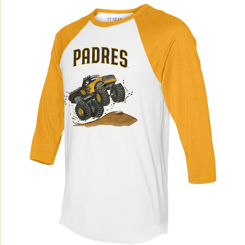 San Diego Padres Tiny Turnip Unisex Monster Truck 3/4-Sleeve Raglan T-Shirt - MLB