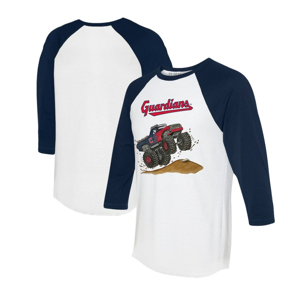 Cleveland Guardians Tiny Turnip Unisex Monster Truck 3/4-Sleeve Raglan T-Shirt - MLB