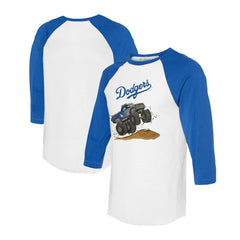 Los Angeles Dodgers Tiny Turnip Unisex Monster Truck 3/4-Sleeve Raglan T-Shirt - MLB