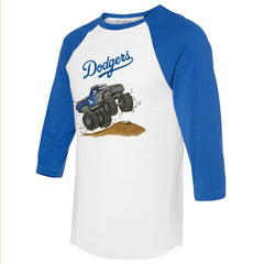 Los Angeles Dodgers Tiny Turnip Unisex Monster Truck 3/4-Sleeve Raglan T-Shirt - MLB