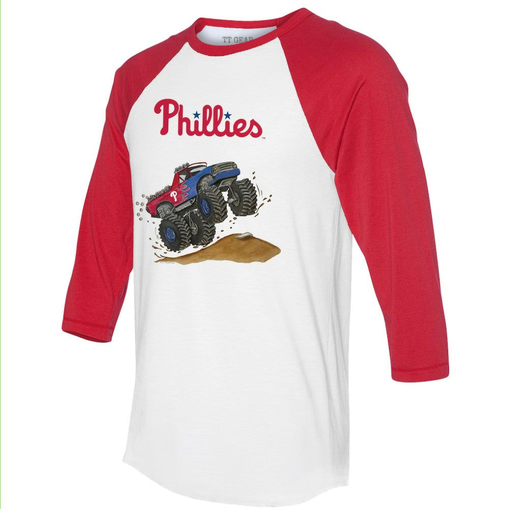 Philadelphia Phillies Tiny Turnip Unisex Monster Truck 3/4-Sleeve Raglan T-Shirt - MLB
