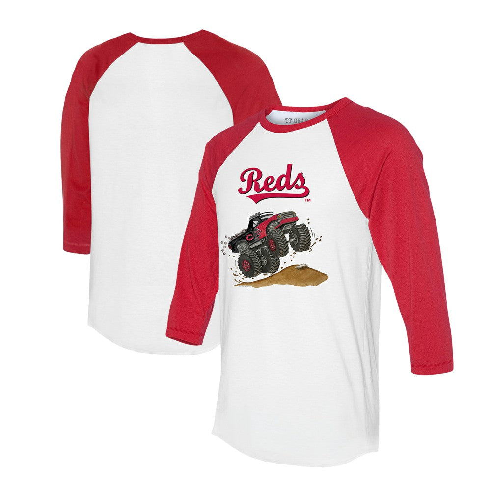 Cincinnati Reds Tiny Turnip Unisex Monster Truck 3/4-Sleeve Raglan T-Shirt - MLB