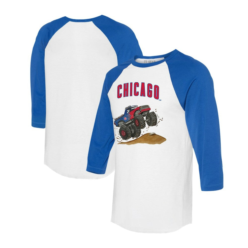 Chicago Cubs Tiny Turnip Unisex Monster Truck 3/4-Sleeve Raglan T-Shirt - MLB