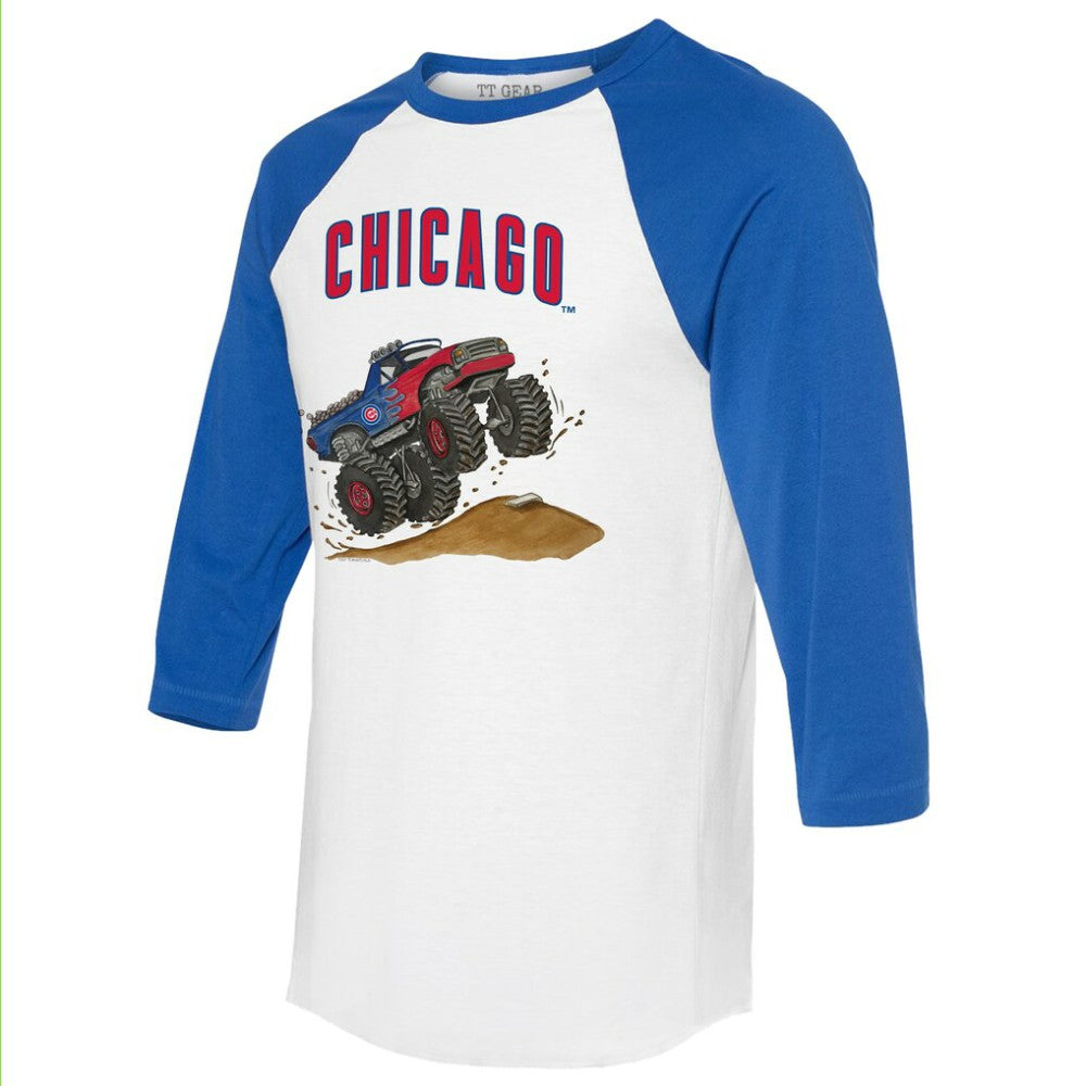 Chicago Cubs Tiny Turnip Unisex Monster Truck 3/4-Sleeve Raglan T-Shirt - MLB