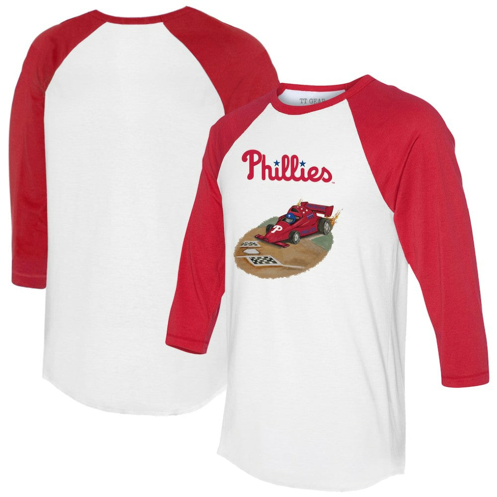 Philadelphia Phillies Tiny Turnip Unisex Race Car 3/4-Sleeve Raglan T-Shirt - MLB