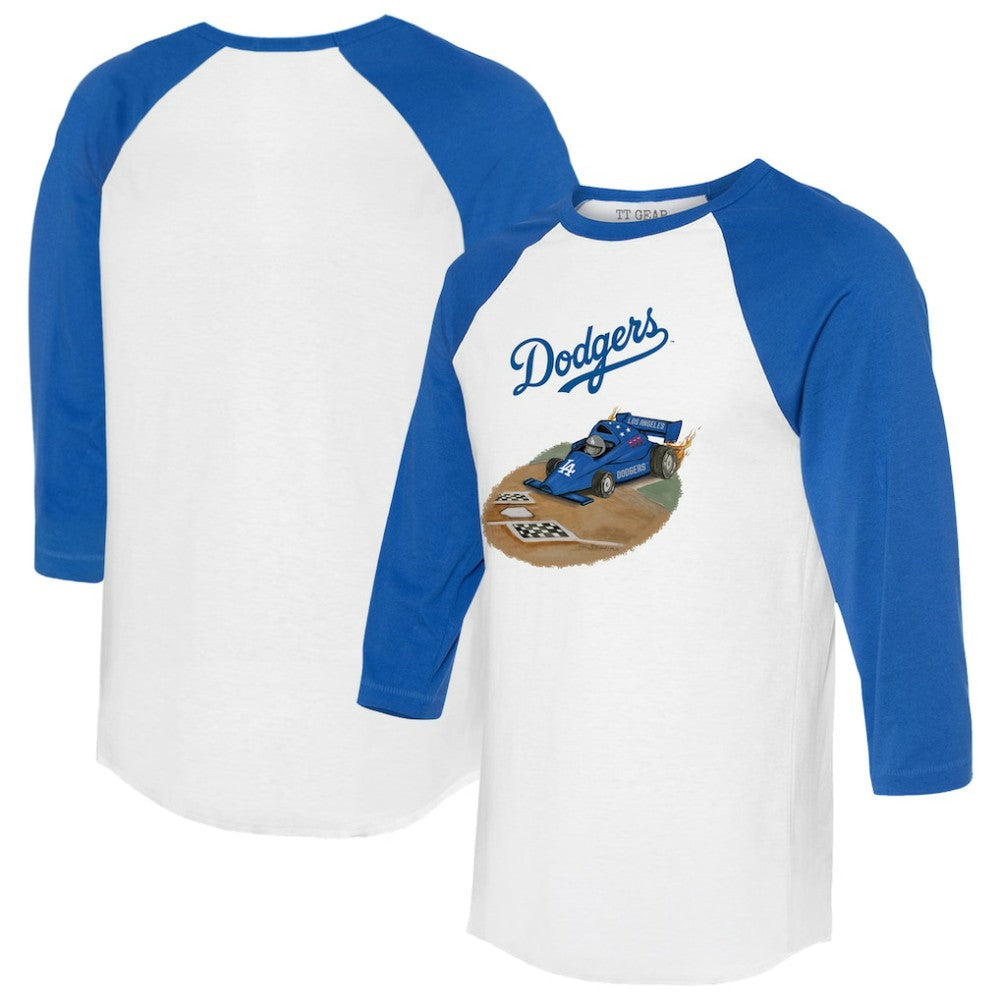 Los Angeles Dodgers Tiny Turnip Unisex Race Car 3/4-Sleeve Raglan T-Shirt - MLB