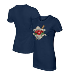 Detroit Tigers Tiny Turnip Women's Tattoo Rose T-Shirt - MLB