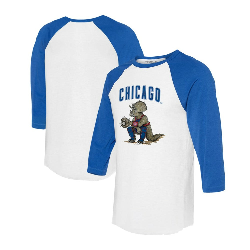 Chicago Cubs Tiny Turnip Unisex Triceratops 3/4-Sleeve Raglan T-Shirt - MLB