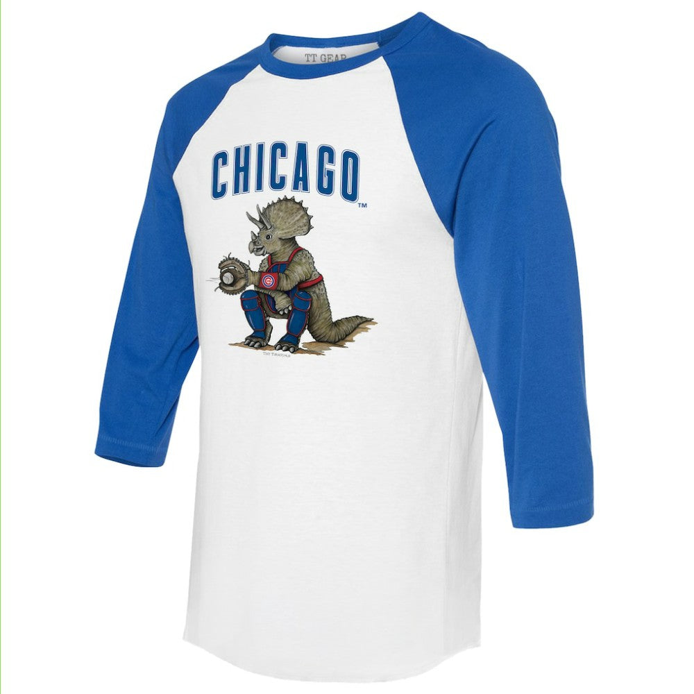 Chicago Cubs Tiny Turnip Unisex Triceratops 3/4-Sleeve Raglan T-Shirt - MLB