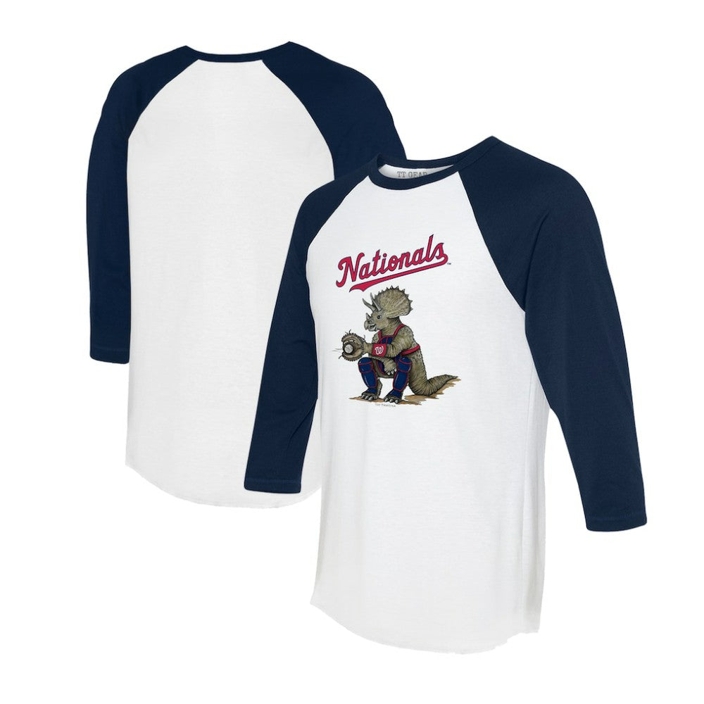 Washington Nationals Tiny Turnip Unisex Triceratops 3/4-Sleeve Raglan T-Shirt - MLB