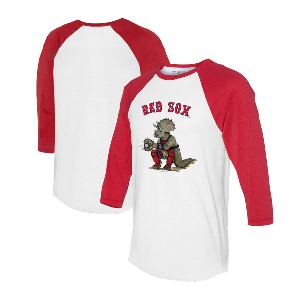 Boston Red Sox Tiny Turnip Unisex Triceratops 3/4-Sleeve Raglan T-Shirt - MLB