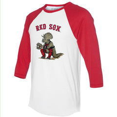 Boston Red Sox Tiny Turnip Unisex Triceratops 3/4-Sleeve Raglan T-Shirt - MLB