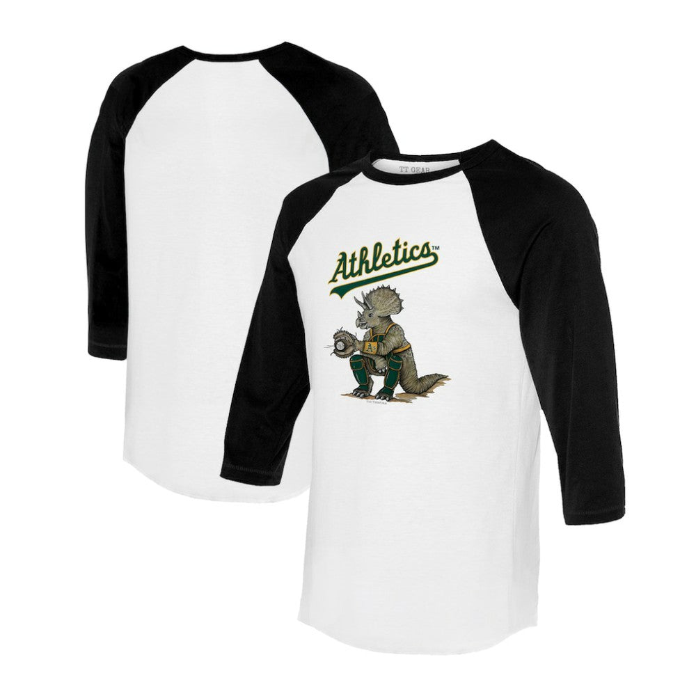 Athletics Tiny Turnip Unisex Triceratops 3/4-Sleeve Raglan T-Shirt - MLB