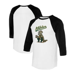 Athletics Tiny Turnip Unisex Triceratops 3/4-Sleeve Raglan T-Shirt - MLB